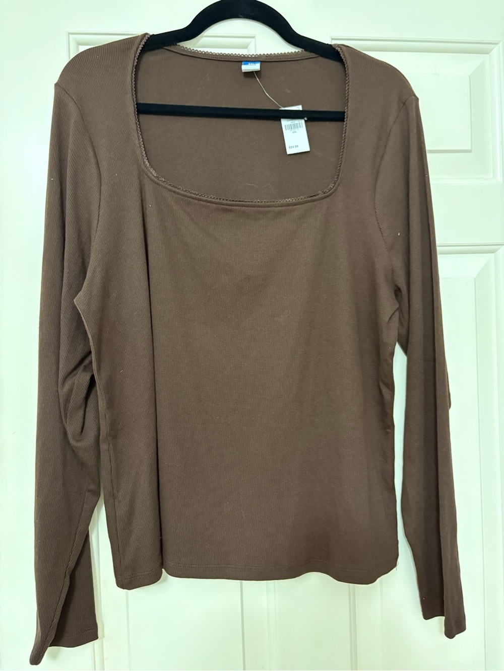 Old Navy Brown Square-Neck Long Sleeve Top